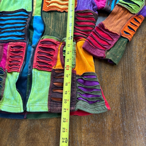 The Collection Royal Womens S Colorful Patchwork Nepal Zip Hoodie Y2K **No Zip - Picture 5 of 15